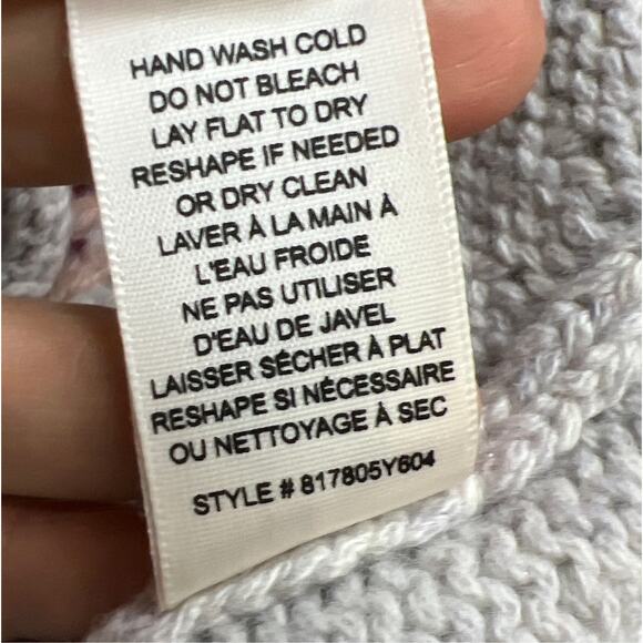 Rebecca Taylor La Vie - Grey Wool Blend Sweater W/ Floral Print Detail Size S - Picture 10 of 10